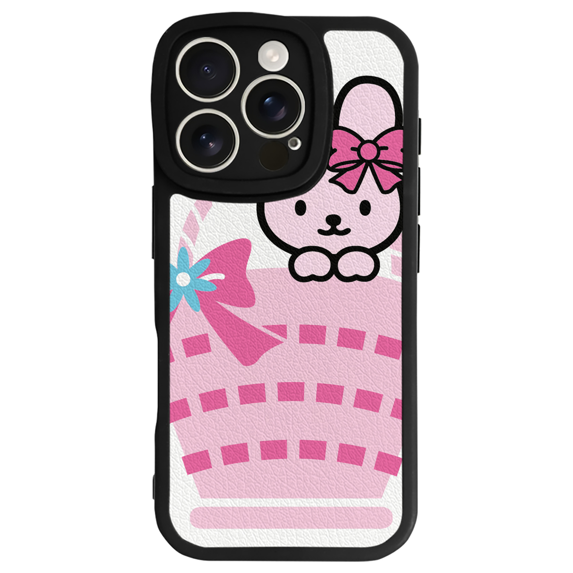 （画像用） Hello Kitty ハローキティ 【iPhone 16シリーズ対応】シリコンスマホケース（レザー調） 材質：シリコン